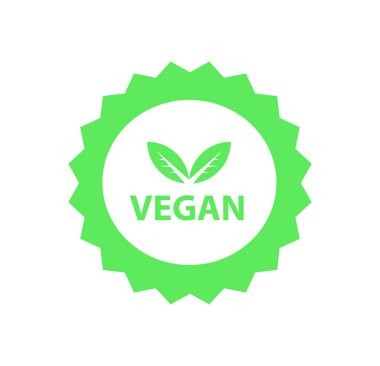 Vegan logosu, organik biyo logolar veya işaret. Ham, sağlıklı gıda rozetleri, kafe, restoranlar, ürün ambalajvb için ayarlanmış etiketleri Vektör vegan etiket simgeleri şablonları seti.