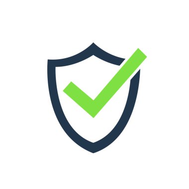 Onay işareti beyaz arka planda onaylı simge vektör çizimi.