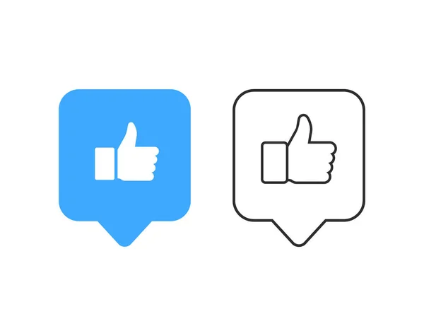 Pulgares hacia arriba como icono de la red social con nuevo símbolo de número de apreciación. Ilustración de redes sociales vectoriales . — Vector de stock
