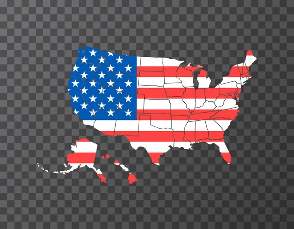 空白類似の米国地図白の背景に隔離された。アメリカの国。ウェブサイト、デザイン、カバー、インフォグラフィックのベクトルテンプレート。グラフイラスト. — ストックベクタ