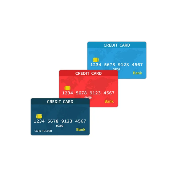 Vektor flache Darstellung von Kreditkarten. — Stockvektor