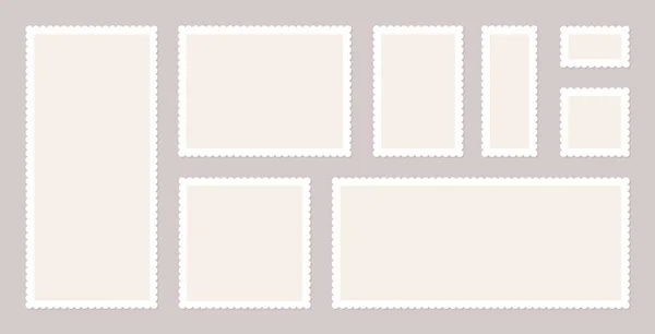 Blank Postage Stamps Set. Vector illustration blank postage stamps collection.