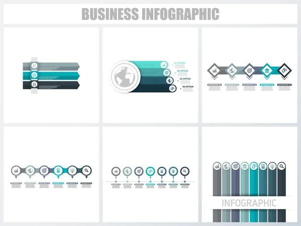 Soyut infographics sayı seçenekleri şablon 3, 4, 5, 6, 7, 8. Vektör illüstrasyon. İş akışı düzeni, diyagram, strateji iş adım seçenekleri, banner ve web tasarım seti için kullanılabilir. — Stok Vektör