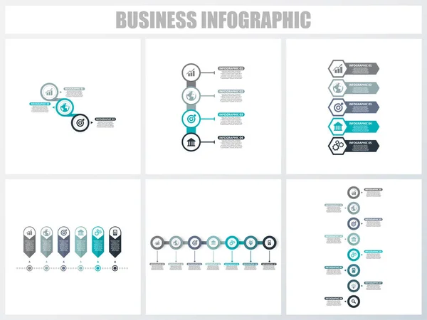 Modèle d'options de numéro d'infographie abstraite 3, 4, 5, 6, 7, 8. Illustration vectorielle. Peut être utilisé pour la mise en page du flux de travail, le diagramme, les options d'étape métier de stratégie, la bannière et le jeu de conception Web . — Image vectorielle