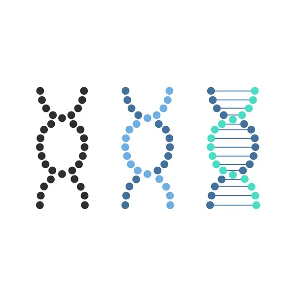 DNA abstract strand symbol set. Vector illustration. — Stock Vector