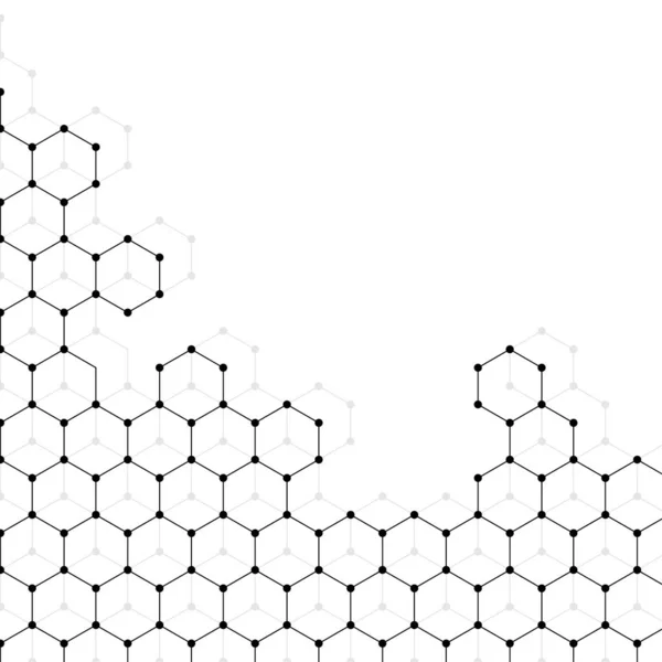벡터 배너 디자인, 선이 있는 추상적 인 기하학적 패턴, 육각형 패턴이 있는 흰색 배경. — 스톡 벡터