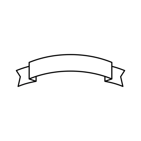 플랫 벡터 리본 배너 플랫 에 고립 된 흰색 배경, 그림. — 스톡 벡터