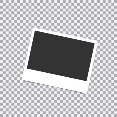 Şeffaf arka plana yerleştirilen retro gerçekçi vektör fotoğraf çerçevesi. Illüstrasyon.