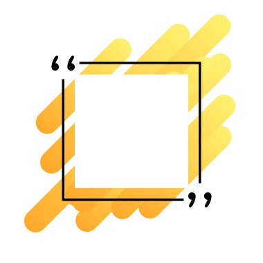 Tırnak içinde tırnak içinde tırnak şablonu. Tırnak işaretleri ile bir çerçeve içinde bir teklif ile Yaratıcı vektör afiş illüstrasyon. Vektör illustaration.