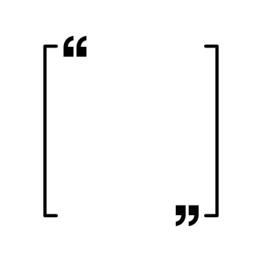 Simge vektör tırnak. Quotemarks anahat, konuşma işaretleri, ters virgül veya koleksiyon işaretler konuşmayı. Vektör hat sanat illüstrasyon izole beyaz arka plan üzerinde.