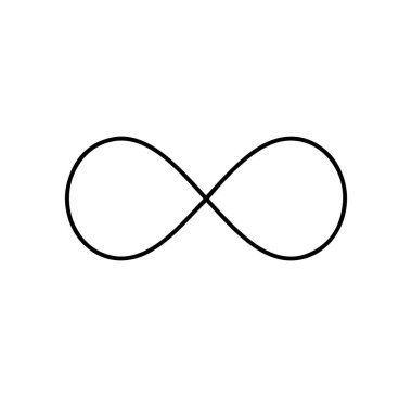 Black infinity symbol icon. Concept of infinite, limitless and endless. clipart