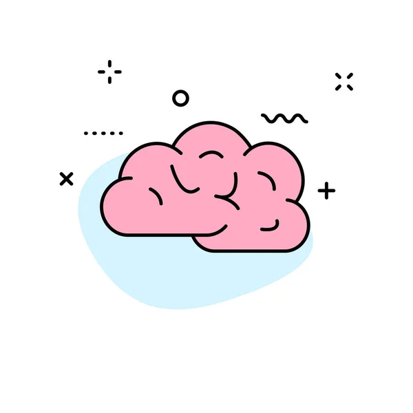 Icono cerebral. Idea creativa símbolo. Tormenta de ideas. Ilustración vectorial . — Vector de stock