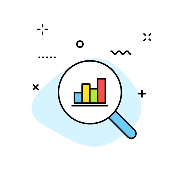 Iconos web de análisis de datos en estilo de línea. Gráficos, análisis, Big Data, crecimiento, gráfico, investigación. Ilustración vectorial . — Vector de stock