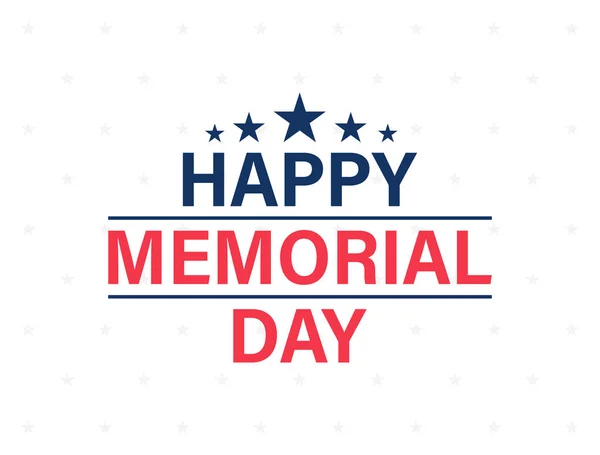Happy Memorial Day card. National american holiday. Festive poster or banner with hand lettering. Vector illustration.