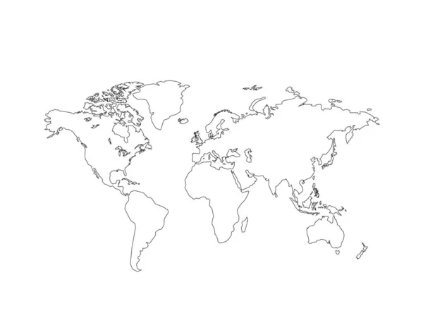世界地図ベクターは、白い背景で隔離。地球マップ アイコン. — ストックベクタ