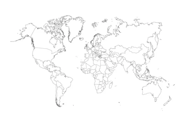 Vector de mapa del mundo aislado sobre fondo blanco. Globo mapa del mundo icono . — Archivo Imágenes Vectoriales
