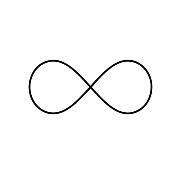 Svart infinity symbolikon. Begreppet oändliga, gränslös och oändliga. — Stock vektor