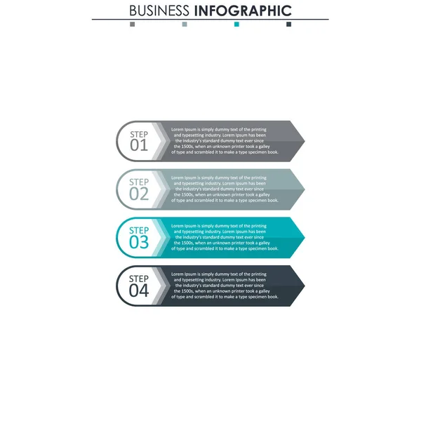 Business data, chart. Abstract elements of graph, diagram with 4 steps, strategy, options, parts or processes. Vector business template for presentation. Creative concept for infographic. — Stock Vector