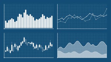 Çubuk grafik ve çizgi grafik şablonları, iş infographics, illüstrasyon vektör. Grafikler ve ayarlayın. İstatistik ve veri, bilgi Infographic.