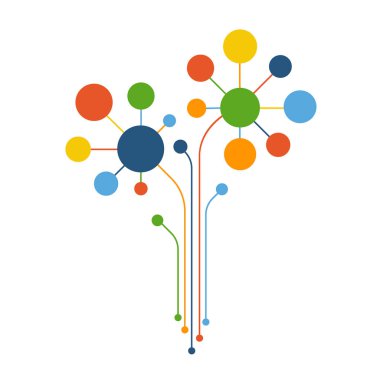 iş mekanizması kavramı. arka plan bağlı ve simgeler için strateji, hizmet, analytics, araştırma, seo, dijital pazarlama, iletişim kavramları. vektör Infographic illüstrasyon