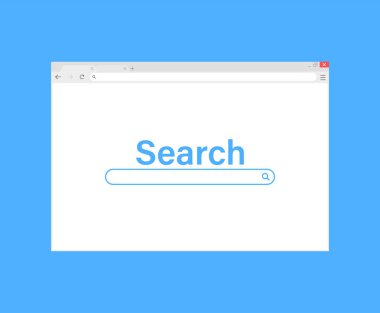 Tarayıcı penceresi. Düz stil içinde örümcek ağı kaş. Pencere kavramı Internet tarayıcısı. Mockup ekran tasarımı. Vektör illüstrasyon kavramı.