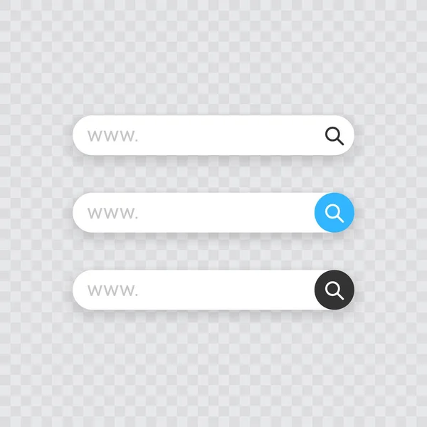 Ustaw ikony paska wyszukiwania www. Ilustracja wektorowa na białym tle. www ikona paska wyszukiwania dla strony internetowej, aplikacji, UI i logo. Wyszukiwarka koncepcji i www. — Wektor stockowy