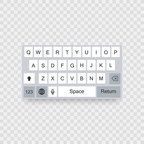 Clavier Smartphone, alphabet boutons vectoriel illustration style plat . — Image vectorielle