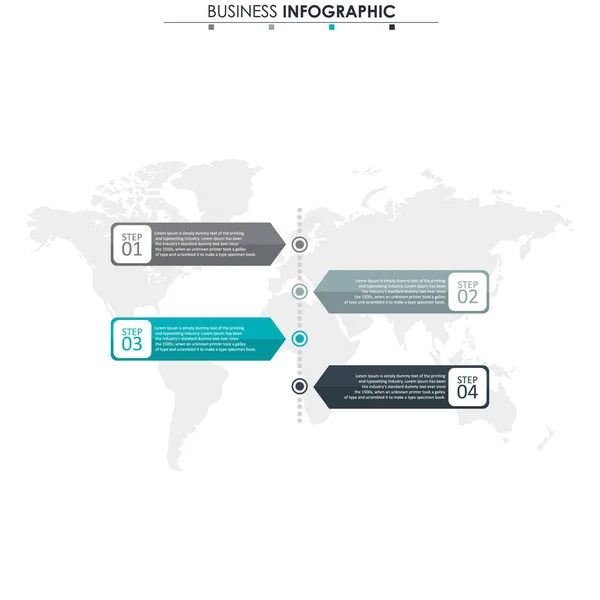 Geschäftsdaten, Grafik. abstrakte Elemente von Graphen, Diagrammen mit 4 Schritten, Strategie, Optionen, Teilen oder Prozessen. Vektor-Geschäftsvorlage für die Präsentation. Kreatives Konzept für Infografik. — Stockvektor