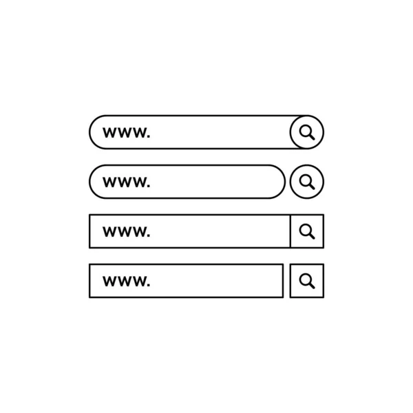 Ustaw ikony paska wyszukiwania www. Ilustracja wektorowa na białym tle. www ikona paska wyszukiwania dla strony internetowej, aplikacji, UI i logo. Wyszukiwarka koncepcji i www. — Wektor stockowy