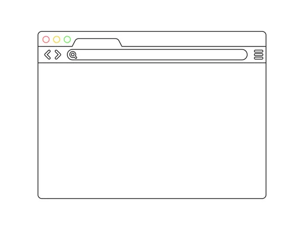 Browservenster. Webbrowser in vlakke stijl. Venster concept internetbrowser. Mockup scherm ontwerp. Vector illustratie concept. — Stockvector