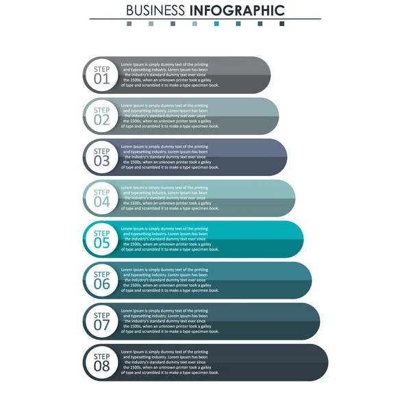 Business data, chart. Abstract elements of graph, diagram with 8 steps, strategy, options, parts or processes. Vector business template for presentation. Creative concept for infographic. — Stock Vector