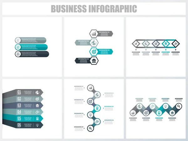 Abstracte infographics nummer opties sjabloon 3, 4, 5, 6, 7, 8. Vector illustratie. Kan worden gebruikt voor workflow layout, diagram, strategie Business Step opties, banner en Web ontwerpset. — Stockvector