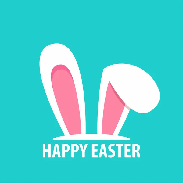 Buona Pasqua banner web. Biglietto d'auguri con coniglio. Orecchie di coniglio. Illustrazione vettoriale . — Vettoriale Stock