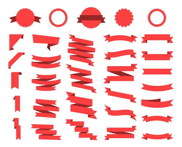 Cintas vectoriales planas banners planas aisladas sobre fondo blanco, Illustration Set de cintas. Vector de cinta . — Archivo Imágenes Vectoriales