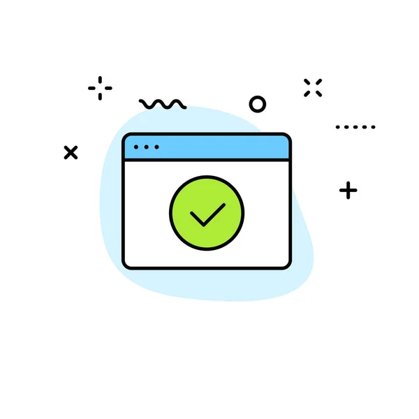Check mark web icons in line style. Stamp, check list, verified, approval, accepted. Vector illustration.