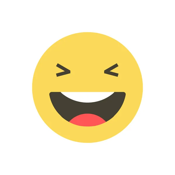 Emoji 表情图标集。有不同情绪的滑稽面孔。emoji 表情白色背景上的平面样式图标。社会媒介反应媒介例证. — 图库矢量图片