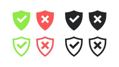 Onaylanmış simgesi. Profil doğrulama. Rozet kabul. Kalite simgesi. Onay işareti. Kene ile etiket. Vektör çizim.