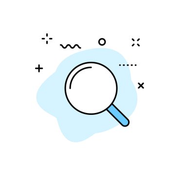 Büyüteç. Web simgesini arayın. Vektör çizimi.