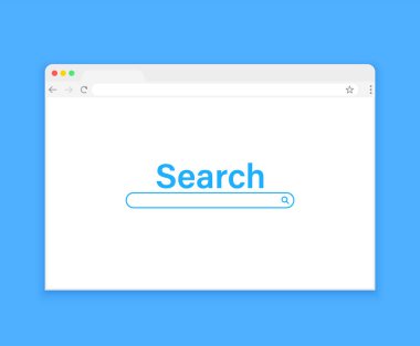 Tarayıcı penceresi. Düz stil içinde örümcek ağı kaş. Pencere kavramı Internet tarayıcısı. Mockup ekran tasarımı. Vektör illüstrasyon kavramı.
