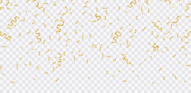 Renkli konfeti. Saydam arka plan üzerinde izole düşen parlak konfeti şenlikli. Tatil tasarım. Renkli parlak konfeti arka plan.