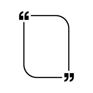 Simge vektör tırnak. Quotemarks anahat, konuşma işaretleri, ters virgül veya koleksiyon işaretler konuşmayı. Vektör hat sanat illüstrasyon izole beyaz arka plan üzerinde.