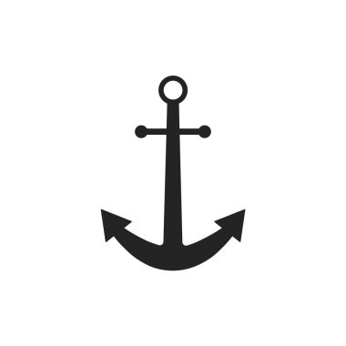 Çapa. Deniz logosu simgesi deniz deniz okyanus tekne sembolü. Vektör çizimi.