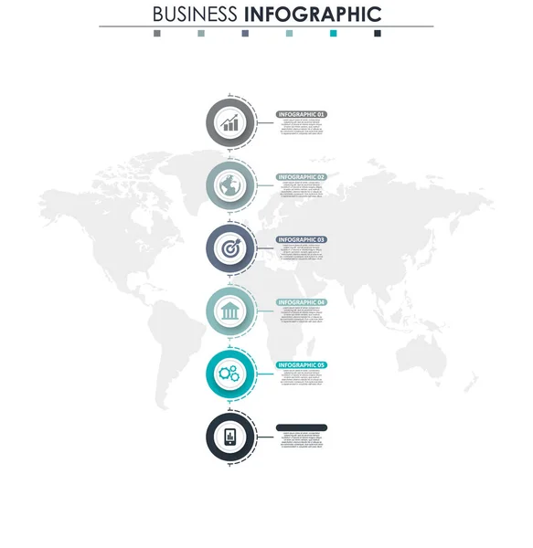 Επιχειρηματικά δεδομένα, διάγραμμα. Αφηρημένα στοιχεία του γραφήματος, διάγραμμα με 6 βήματα, στρατηγική, επιλογές, μέρη ή διεργασίες. Πρότυπο διανυσματικού επιχειρηματικού προτύπου για παρουσίαση. Δημιουργική έννοια για το πληροφοριακό γραφικό. — Διανυσματικό Αρχείο