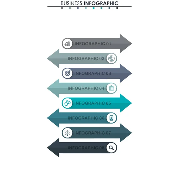 Business Data Chart Abstract Elements Graph Diagram Steps Strategy Options — Stock Vector