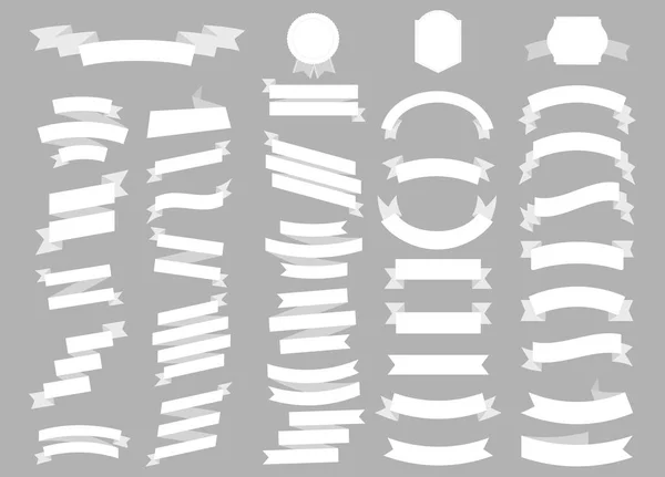 Cintas vectoriales planas pancartas planas aisladas sobre fondo blanco, Illustration Set de 50 cintas . — Archivo Imágenes Vectoriales