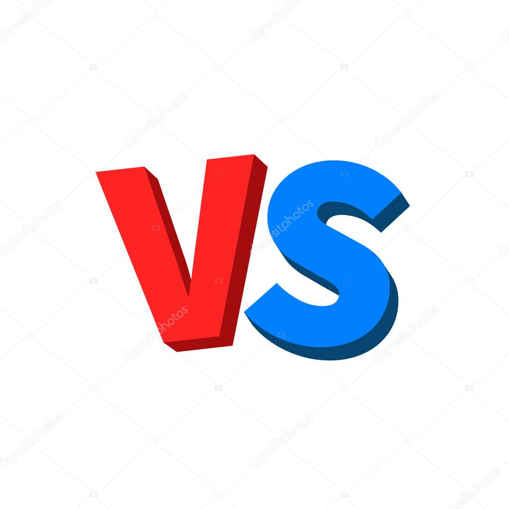 Versus VS letters fight. Versus text brush painting letters. Vector illustration