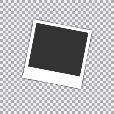 Ekose arka plan üzerinde gölgeli gerçekçi fotoğraf çerçevesi