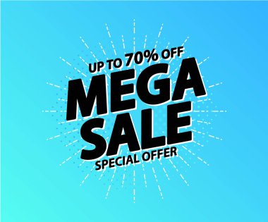 Satış etiketi. Özel teklif, büyük satış, indirim, en iyi fiyat, mega satış afiş. Alışveriş veya online alışveriş. Etiket, rozet, kupon, mağaza. Vektör İllüstrasyonu.
