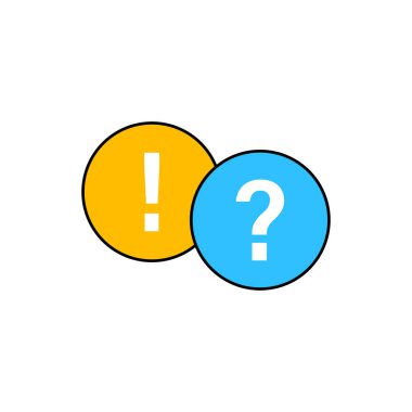 İşaret simgesi kümesini işaretle. Yeşil Ok veya V işareti, kırmızı X, ünlem işareti, Soru işareti. Onay işaretleri. Kontrol listesi, test, test. Vektör çizimi.