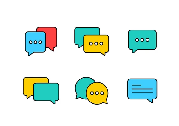 Mejor juego de burbujas de conversación de chat. Plantilla de mensajes burbujas cajas de chat iconos. Charla, burbuja, discurso, mensaje. Ilustración vectorial . — Vector de stock